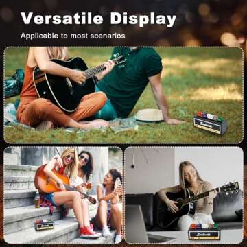 Jonansy Black Guitar Pick Holder Organizer - Durable Guitar Pick Storage Case with 6 Free Guitar Picks Included, Compact Guitar Accessories Display Box for Musicians & Music Enthusiasts