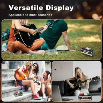 Jonansy Black Guitar Pick Holder Organizer - Durable Guitar Pick Storage Case with 6 Free Guitar Picks Included, Compact Guitar Accessories Display Box for Musicians & Music Enthusiasts