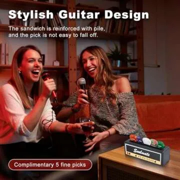 Jonansy Black Guitar Pick Holder Organizer - Durable Guitar Pick Storage Case with 6 Free Guitar Picks Included, Compact Guitar Accessories Display Box for Musicians & Music Enthusiasts