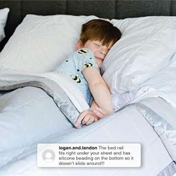 Serta Perfect Sleeper Extra Long Foam Bedrail - Guardrail for Toddlers & Kids with Water-Resistant, ...