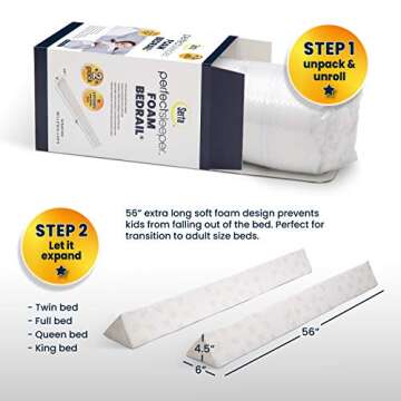 Serta Extra Long Foam Bedrail for Toddlers & Kids Safety
