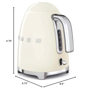 SMEG Retro Electric Kettle Auto Shutoff Water Indicator Cream