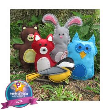 CraftLab Woodland Animals Kids Sewing Kit, Educational Beginner Arts & Crafts Gift for Boys and Girl...