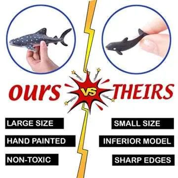 Liberty Imports Bucket of Ocean Sea Animals Toys - 16 PCS Large Underwater Deep Sea Creaures, Realistic Soft Plastic Marine Educational Toy Figures Playset for Toddlers, Kids