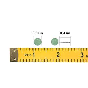 Jade Stud Earrings, 8mm Green Jade Earrings for Women, 925 Sterling Silver Earrings Studs for Sensitive Ears, Jade Jewelry for Women & Men, Good Luck Handmade Earrings Gift for Birthday Anniversary