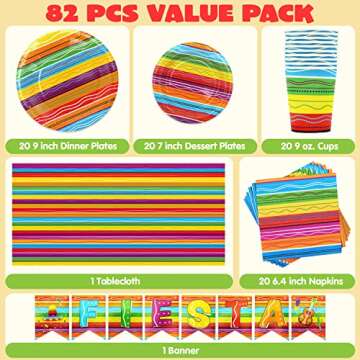 JOYIN Fiesta Party Set - 82 PCS for Cinco de Mayo & Celebrations