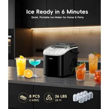 ecozy Portable Countertop Ice Maker for Home and Travel