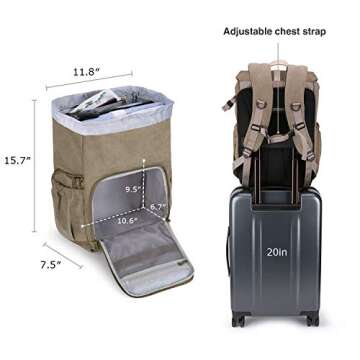 BAGSMART Camera Backpack, DSLR SLR Waterproof Camera Bag with 15 Inch Laptop Compartment & Tripod Holder & Rain Cover, Green