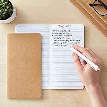 Paper Junkie 48 Pack Kraft Paper Notebooks Bulk, H5 Lined Journals for Writing, Students, Office, Travelers (80 Pages) - Travelers Notebook - Lined Journal Blank - Blank Notebook