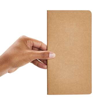 Paper Junkie 48 Pack Kraft Paper Notebooks Bulk, H5 Lined Journals for Writing, Students, Office, Travelers (80 Pages) - Travelers Notebook - Lined Journal Blank - Blank Notebook