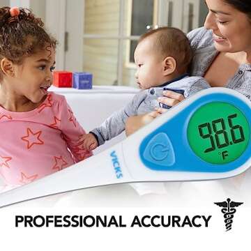 Vicks SpeedRead Digital Thermometer with Color-Coded Temperature Readings, Use as Oral Thermometer, Baby Rectal Thermometer or Under The Arm, Water Resistant, FSA and HSA Eligible