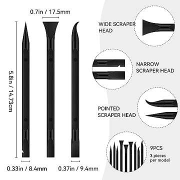 9 Pieces Plastic Scraper Tool for Tight Spaces - Ideal Non-Scratch Cleaning Pen Set