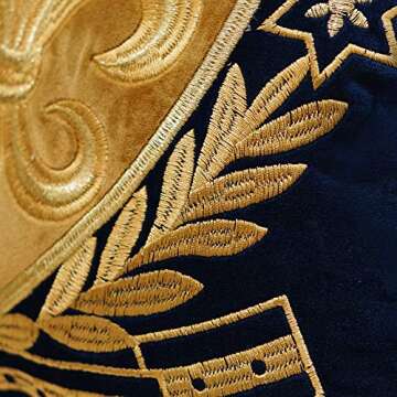 Avigers 20 x 20 Inch Shield Embroidery Velvet Cushion Cover Luxury European Pillow Case Pillowcase Home Decorative for Sofa Chair Bedroom Throw Pillow, Navy Blue