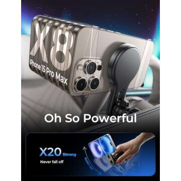 LISEN for 15W MagSafe Car Mount Charger, for iPhone 16 Wireless Magnetic Car Charger, for Magsafe Car Mount Phone Charger Vent for Mag Safe. Charger Car Mount iPhone 16 15 Pro Max 14 13 MagSafe Cases