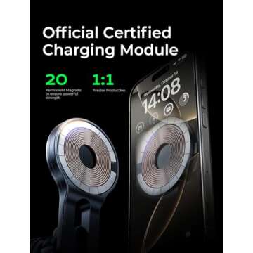 LISEN for 15W MagSafe Car Mount Charger, for iPhone 16 Wireless Magnetic Car Charger, for Magsafe Car Mount Phone Charger Vent for Mag Safe. Charger Car Mount iPhone 16 15 Pro Max 14 13 MagSafe Cases