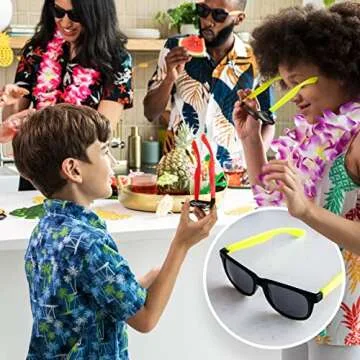 PREXTEX 25-Pack Kids Sunglasses Bulk - Neon Sunglasses - Bulk Sunglasses for Kids - Perfect Kids Party Favors for Summer, Beach Party - Bulk Kids Summer Glasses for Kids and Adults
