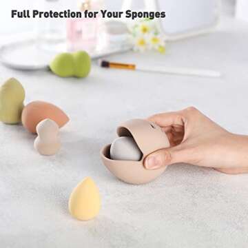 BEZOX Makeup Sponge Holder, Breathable Beauty Sponge Holder for Travel, Cute Make Up Blender Silicon...