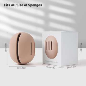 BEZOX Makeup Sponge Holder, Breathable Beauty Sponge Holder for Travel, Cute Make Up Blender Silicone Case - Khaki