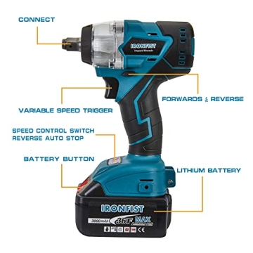 Powerful IRONFIST Cordless Impact Wrench for DIY Tasks