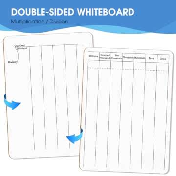 MaxGear Multiplication Chart Whiteboard and Long Division Double-Sided Dry Erase Board, Small Whiteb...