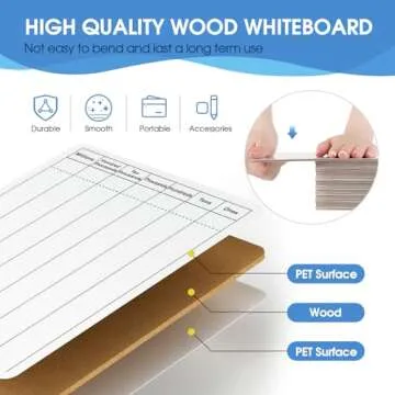 MaxGear Multiplication Chart Whiteboard and Long Division Double-Sided Dry Erase Board, Small Whiteboard 9'' x 12'' for Students Teachers School Supplies Lapboards Including 1 Marker and 1 Eraser