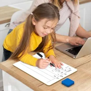 MaxGear Multiplication Chart Whiteboard and Long Division Double-Sided Dry Erase Board, Small Whiteboard 9'' x 12'' for Students Teachers School Supplies Lapboards Including 1 Marker and 1 Eraser
