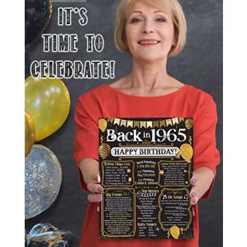 60th Birthday Decorations Nostalgic Year 1965 Unframed Print