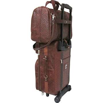 Amerileather Waxy Brown Leather Two Piece Set Traveler