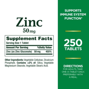 Nature's Bounty Zinc 50mg for Immune & Skin Health