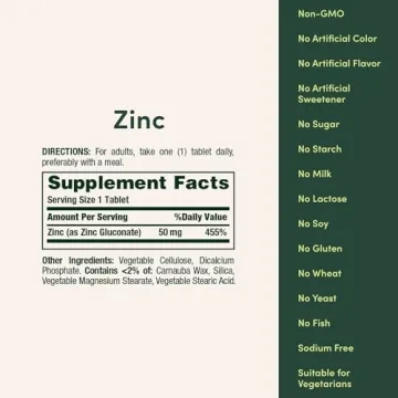 Nature's Bounty Zinc 50mg for Immune & Skin Health