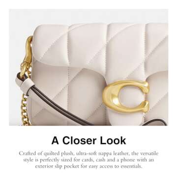 Coach Quilted Pillow Leather Tabby Wristlet with Chain