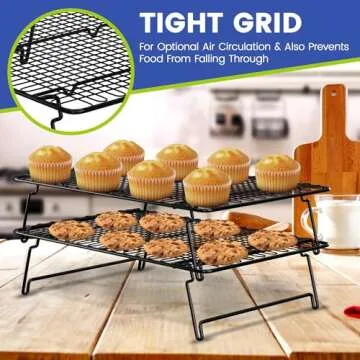 MIU Stackable Cooling Racks - Durable & Non-Stick Set of 2