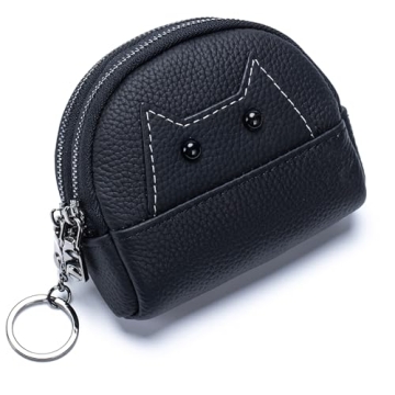 Adorable Leather Coin Purse with Keychain for Women