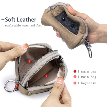 Stylish Cat Leather Coin Purse with Keychain