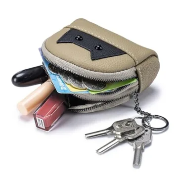 Stylish Cat Leather Coin Purse with Keychain
