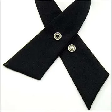 Tie for Men Women Adjustable Criss-Cross Bowtie School Uniform Pre Tied Bows for Girls Neck Tie Accessories PTK03 (2 pcs Black)