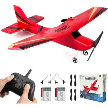 HAWK'S WORK 2 CH RC Airplane, RC Plane Ready to Fly, 2.4GHz Remote Control Airplane, Easy to Fly RC ...