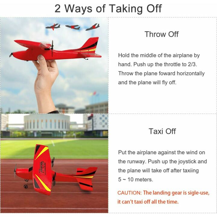 HAWK'S WORK 2 CH RC Airplane, RC Plane Ready to Fly, 2.4GHz Remote Control Airplane, Easy to Fly RC Glider for Kids & Beginners (Red)