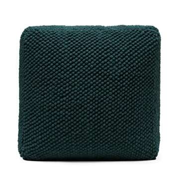 Stylish Ottoman Pouf Teal Blue Shade, 12'' H X 24'' W X 24'' D Size | Light, Durable, and Extremely Comfortable Seating, Extra Plush Childproof Safety Zippers | Simple Casual Look, Soft Wool Material