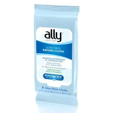 Ally Rinse-Free Bathing Cloths for Adults - 96 Count