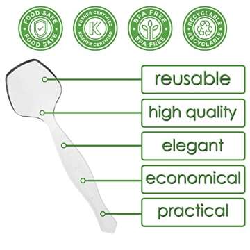 Durable 8.75" Disposable Clear Plastic Serving Spoons