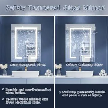 ExBrite LED Lighted Bathroom Medicine Cabinet with Mirror, 24 x 30 Inch, Recessed or Surface led Medicine Cabinet, Defog, Stepless Dimming,Color Temper Change, 2 Outlets,Storage Shelves,Right Hinge