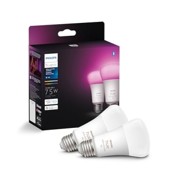 Philips Hue A19 Smart 75W LED Bulb - Voice Control & App Integration