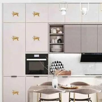 haowei Cheetah Animal Drawer Knobs - Elegant Gold Pulls