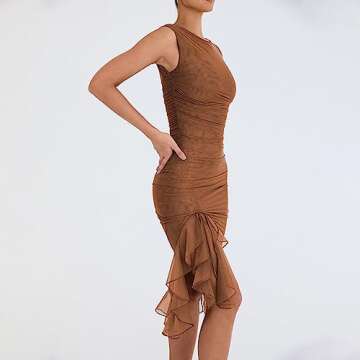 Women's Elegant Floral Maxi Dress Vintage Sleeveless Spaghetti Strap Bodycon Long Dress Sexy Summer Party Clubwear