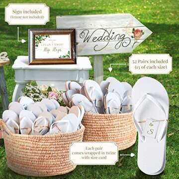 Glow & Glisten Bulk Flip Flops For Wedding Guest | Wholesale Pack of 52 Pairs (White)