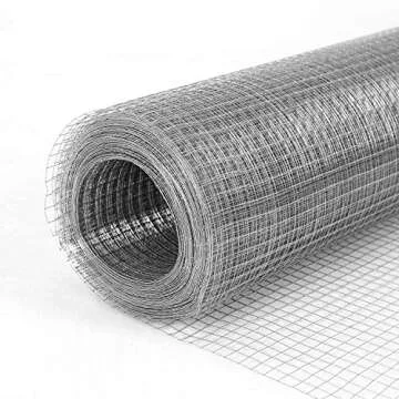 48 x 100 Hardware Cloth 1/4 Inch 23 Gauge Galvanized After Welding Fence Mesh Roll Garden Plant Supports Poultry Netting Square Chicken Wire Snake Fencing Gopher Racoons Rabbit Pen Gutter (48"x100')
