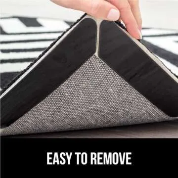 GORILLA GRIP 16 Pack Rug Gripper Pads, Keep Area Rugs Corners from Curling and Bunching, Reusable Dual-Sided Flexible Sticky Pad, Grips Floor Underlayment, Hold Carpet in Place on Hardwood Floors