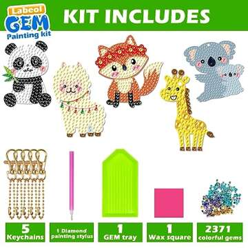 Labeol Arts and Crafts for Kids Ages 8-12 - Creat Your Own GEM Keychains-5D Diamond Art by Numbers G...