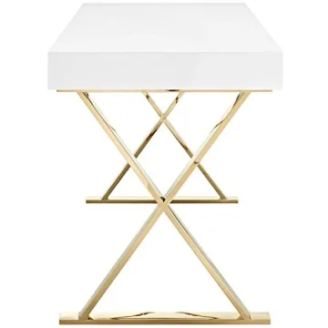 Modway Sector Office Desk in White Gold for Modern Spaces